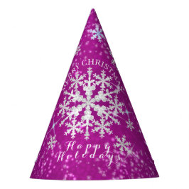 Sneeuwvlokken Magenta Wit Feesthoedjes