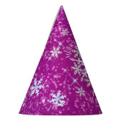 Sneeuwvlokken Magenta Wit Feesthoedjes (Links)