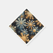 Sneeuwvlokken Magic Christmas Black Gold Blue Servet (Hoek)