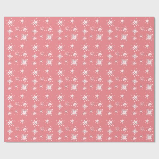 Sneeuwvlokken Mengen geometrische roze Cadeaupapier (Vlak)