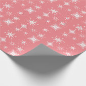 Sneeuwvlokken Mengen geometrische roze Cadeaupapier (Hoek)