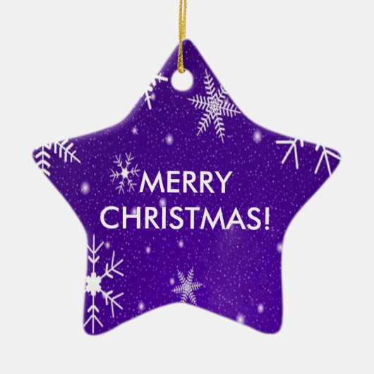 Sneeuwvlokken met blauwe achtergrond keramisch ornament (Voorkant)