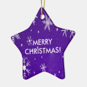 Sneeuwvlokken met blauwe achtergrond keramisch ornament (Links)