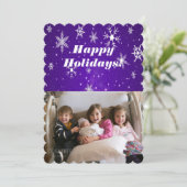 Sneeuwvlokken met blauwe achtergrond vlakke Kaart (Staand voorkant)