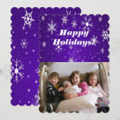 Sneeuwvlokken met blauwe achtergrond vlakke Kaart (Voorkant / Achterkant)