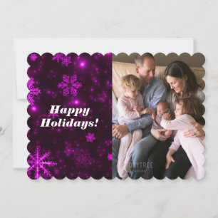 Sneeuwvlokken met diepe Paarse achtergrondvlakke K Feestdagenkaart