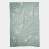 Sneeuwvlokken met een achtergrond van lichtgroen theedoek (Verticaal)