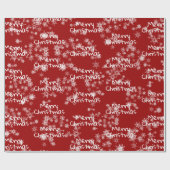 Sneeuwvlokken met een prettige kersttekst cadeaupapier (Vlak)