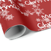 Sneeuwvlokken met een prettige kersttekst cadeaupapier (Rol Hoek)