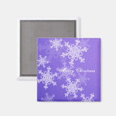 Sneeuwvlokken met fijne blauwe en witte kerst magneet (Voorkant / Achterkant)