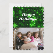 Sneeuwvlokken met groene achtergrond vlakke Kaart (Voorkant)