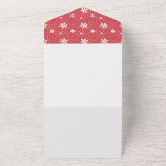 Sneeuwvlokken met Kerstavond Uitnodiging Servetten (Buitenkant)