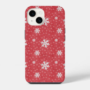 Sneeuwvlokken met Kerstavond Uitnodiging Servetten iPhone 14 Hoesje