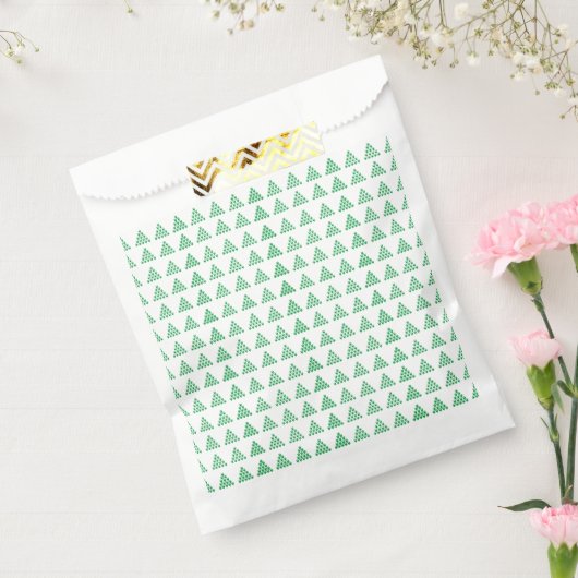 Sneeuwvlokken met kerstgroene sneeuw Sterren Bomen Bedankzakje (Gezegeld)