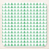 Sneeuwvlokken met kerstgroene sneeuw Sterren Bomen Kartonnen Onderzetters (Voorkant)