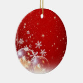 Sneeuwvlokken met kerstmis keramisch ornament (Rechts)