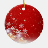 Sneeuwvlokken met kerstmis keramisch ornament (Voorkant)