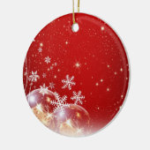 Sneeuwvlokken met kerstmis keramisch ornament (Links)