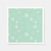 Sneeuwvlokken met lichtgroene achtergrond servet (Voorkant)