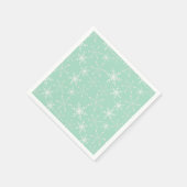 Sneeuwvlokken met lichtgroene achtergrond servet (Hoek)