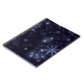 Sneeuwvlokken met middernachtblauwe achtergrond notitieboek (Linkerzijde)