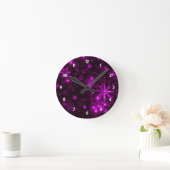 Sneeuwvlokken met Paarse achtergrond Ronde Klok (Huis)