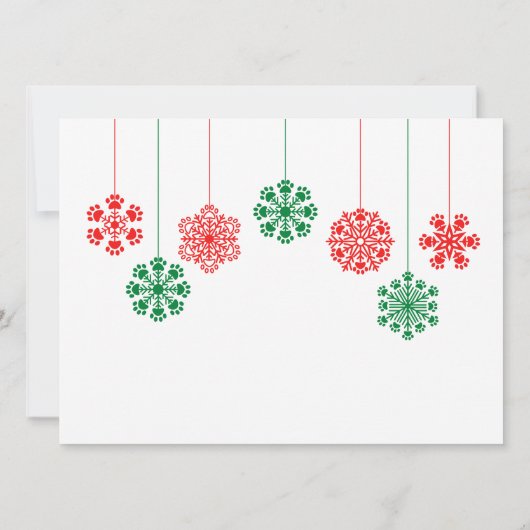 sneeuwvlokken met peul in rode en groene kleur (Achterkant)