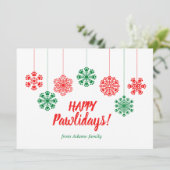 sneeuwvlokken met peul in rode en groene kleur (Staand voorkant)