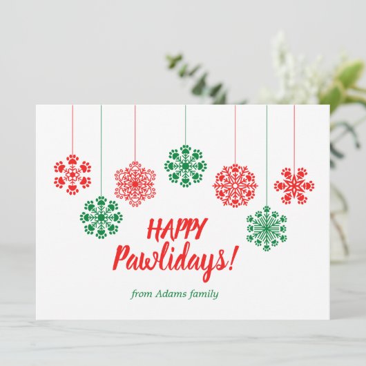 sneeuwvlokken met peul in rode en groene kleur (Staand voorkant)