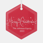 Sneeuwvlokken met prettige kerstcadeaus glas ornament (Voorkant)