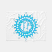Sneeuwvlokken met prettige kerstronde, wit blauw fleece deken (Voorkant (Horizontaal))