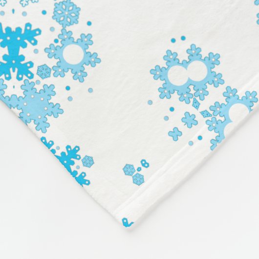 Sneeuwvlokken met prettige kerstronde, wit blauw fleece deken (Hoek)