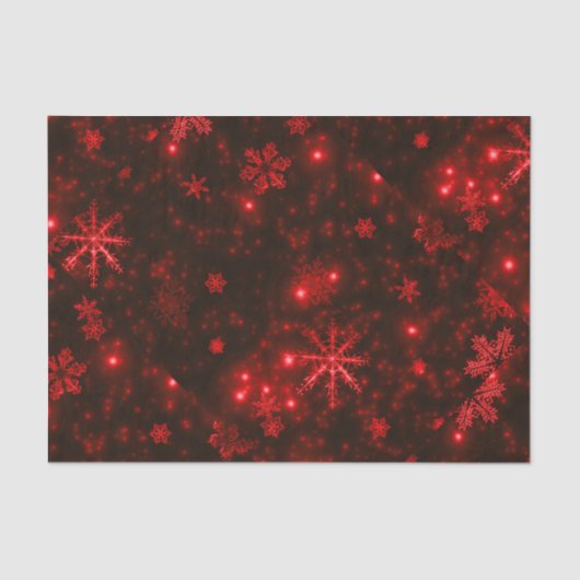 Sneeuwvlokken met rood achtergrondweefselpapier tissuepapier (Voorkant)