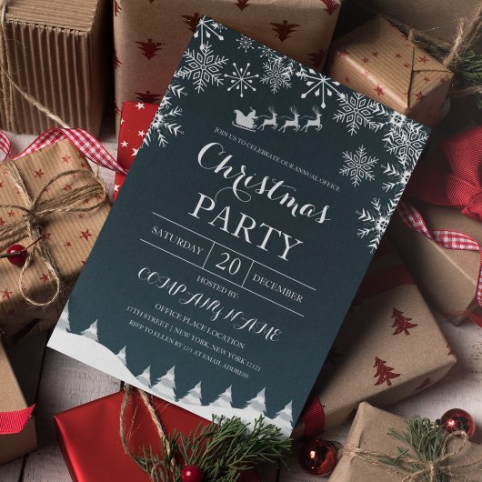 Sneeuwvlokken met Santa Corporate Christmas Kaart