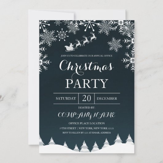 Sneeuwvlokken met Santa Corporate Christmas Kaart (Voorkant)