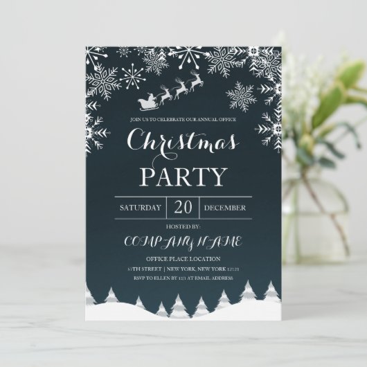 Sneeuwvlokken met Santa Corporate Christmas Kaart (Staand voorkant)