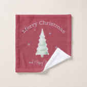 Sneeuwvlokken met vrolijk kerstfeest op vakantiebo bad handdoek (Wasdoekje)