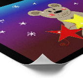 Sneeuwvlokken met weinig Beer Poster (Hoek)