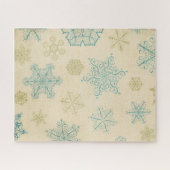  sneeuwvlokken met wintersneeuwvlokken legpuzzel (Horizontaal)