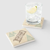  sneeuwvlokken met wintersneeuwvlokken stenen onderzetter (Zijkant)