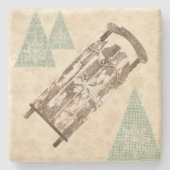  sneeuwvlokken met wintersneeuwvlokken stenen onderzetter (Voorkant)