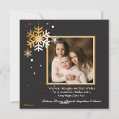 Sneeuwvlokken met Zorgvakantiefoto-kaart Feestdagenkaart (Achterkant)