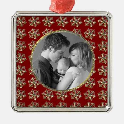 Sneeuwvlokken Metalen Ornament (Voorkant)