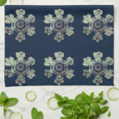 Sneeuwvlokken Midnight Blue Keuken Handdoeken (Gevouwen)