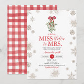 Sneeuwvlokken Miss tletoe aan Mrs Vrijgezellenfees Kaart (Voorkant / Achterkant)