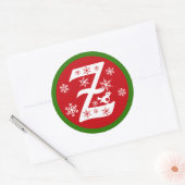 Sneeuwvlokken Monogram Letter Z Ronde Sticker (Envelop)