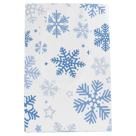 Sneeuwvlokken. Mooie winter Medium Cadeauzakje (Voorkant)