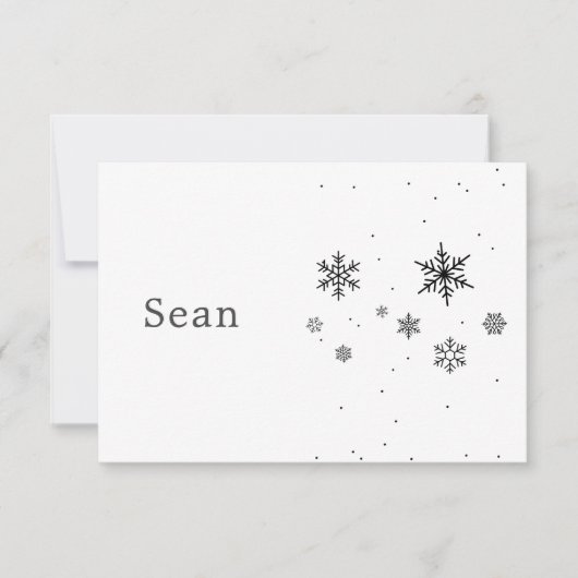 Sneeuwvlokken Mountain Chalet Ski Winter Zwart Wit (Voorkant)