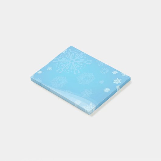 Sneeuwvlokken na de feestdag post-it® notes (Schuin)