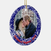 Sneeuwvlokken, naam, Jaar #, 2 Foto's Keramisch Ornament (Rechts)